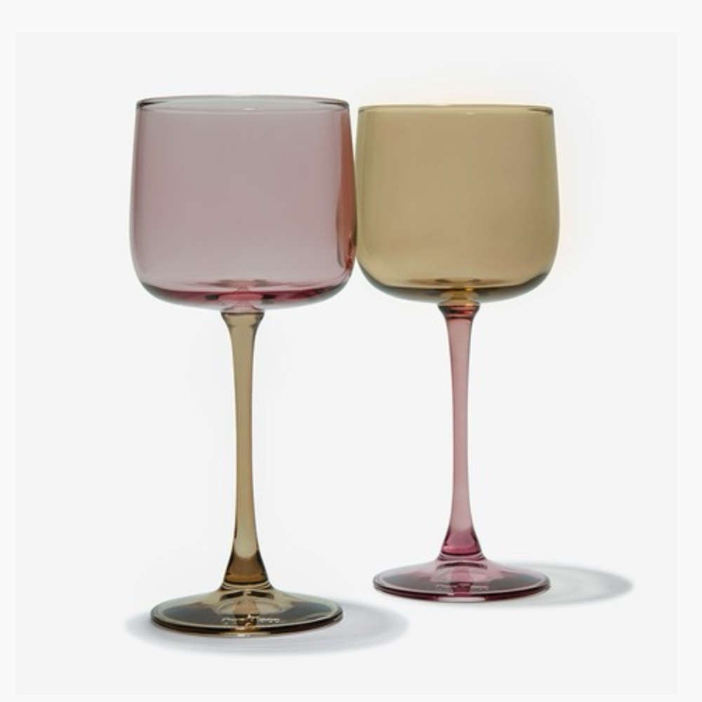 Our Place wine glasses two toned
